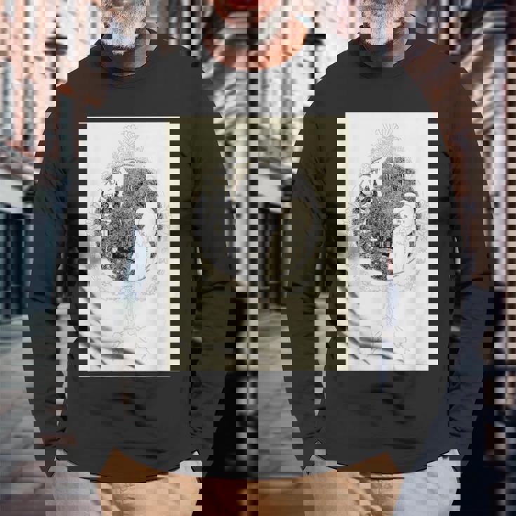 オーブリー・ビアズリー作「ミニッツのピエロ」1897 長袖Tシャツ 高齢者への贈り物