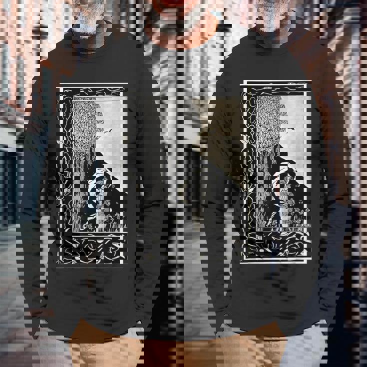 オーブリー・ビアズリー作「女に似た悪魔」1893 長袖Tシャツ 高齢者への贈り物