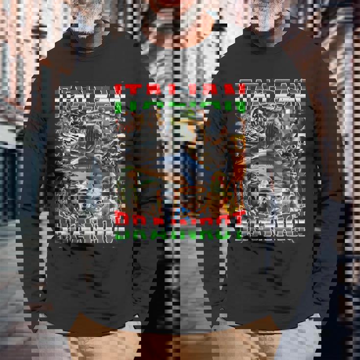 オールイタリアンブレインローミーム-イタリアンブレインロット 長袖Tシャツ 高齢者への贈り物