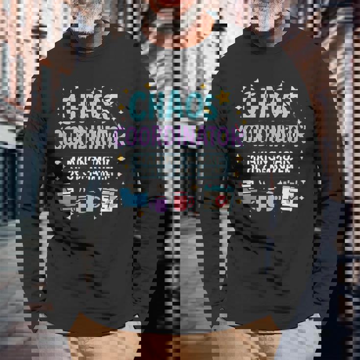 カオスコーディネーター 魔法のように混乱を整える人へ 長袖Tシャツ 高齢者への贈り物