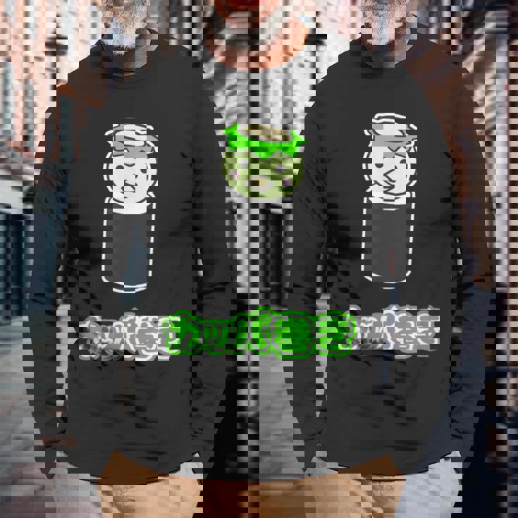 カッパ巻き【カッパ くん】河童 お寿司【どうぶつフレンズ】妖怪 ゆるくて かわいい キャラクター イラスト 長袖Tシャツ 高齢者への贈り物