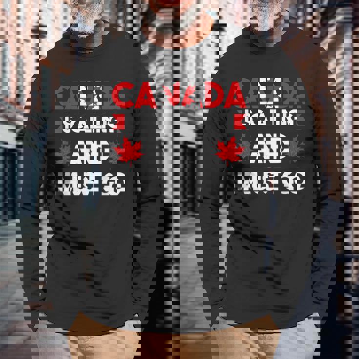 カナダはコリングだしカナダに行かないといけない 長袖Tシャツ 高齢者への贈り物