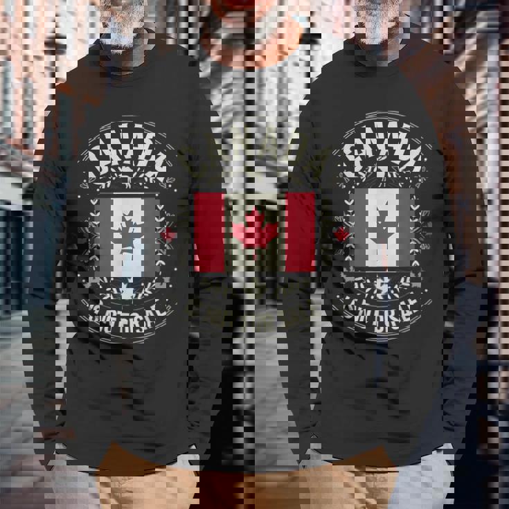 カナダは非売品です 愛国的なカナダ人 長袖Tシャツ 高齢者への贈り物