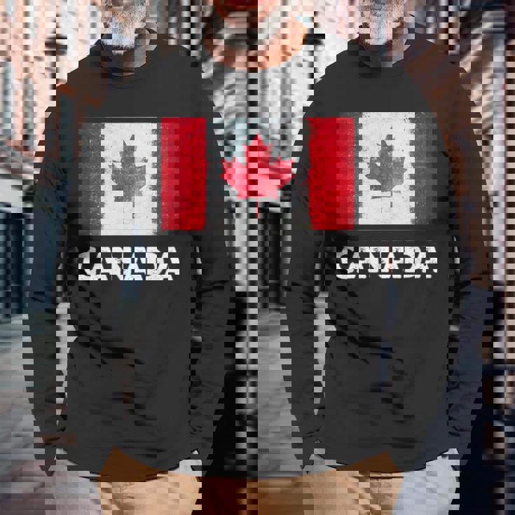 カナダ国旗ジャージ、カナダ。 長袖Tシャツ 高齢者への贈り物