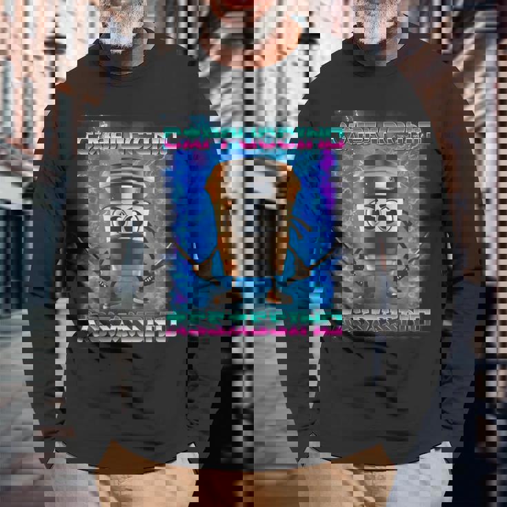 カプチーノ アサシーノ イタリアン ブレイン ミーム インターネットミーム 長袖Tシャツ 高齢者への贈り物