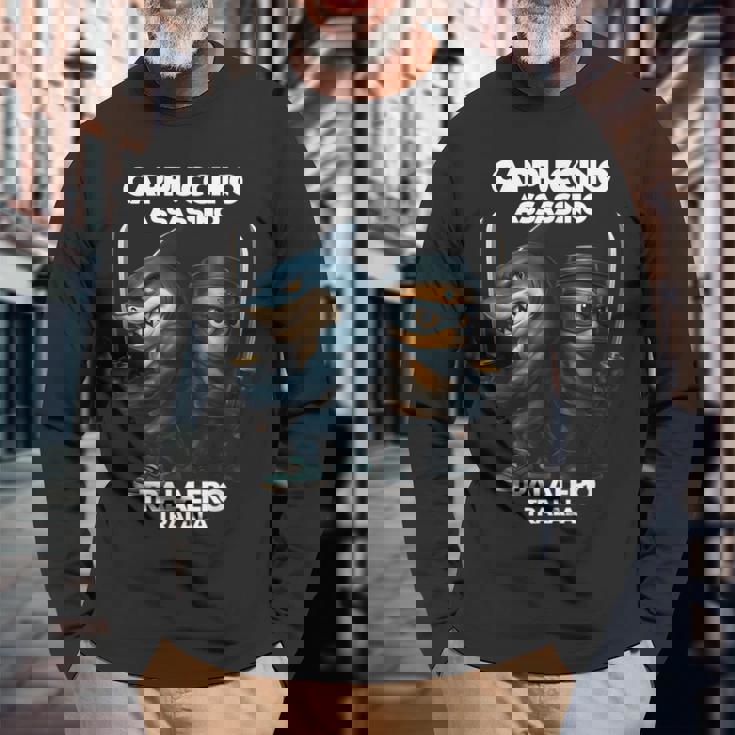 カプチーノ アサシーノ トラレロ トラララ イタリアン ブレイン ミーム 長袖Tシャツ 高齢者への贈り物