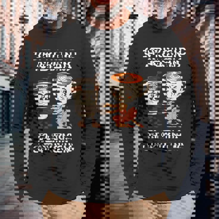 カプチーノ アサシーノ バレリーナ イタリアン ブレイン ミーム キッズ 長袖Tシャツ 高齢者への贈り物