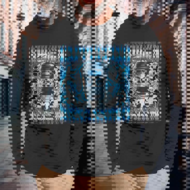 カプチーノ アサシーノ ファニー ミーム コーヒー イタリアン ブレイン 長袖Tシャツ 高齢者への贈り物