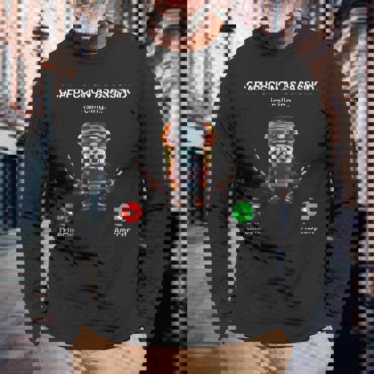 カプチーノ アサシーノ 呼び出し ブレイン イタリア ブレイン ミーム 長袖Tシャツ 高齢者への贈り物