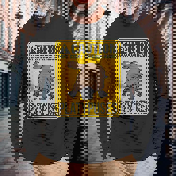 カモノハシの話を始めようかな。カモノハシ カモノハシ 長袖Tシャツ 高齢者への贈り物