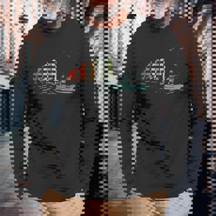 カヤック、カヌーイスト、カヌー、カヌー 長袖Tシャツ 高齢者への贈り物