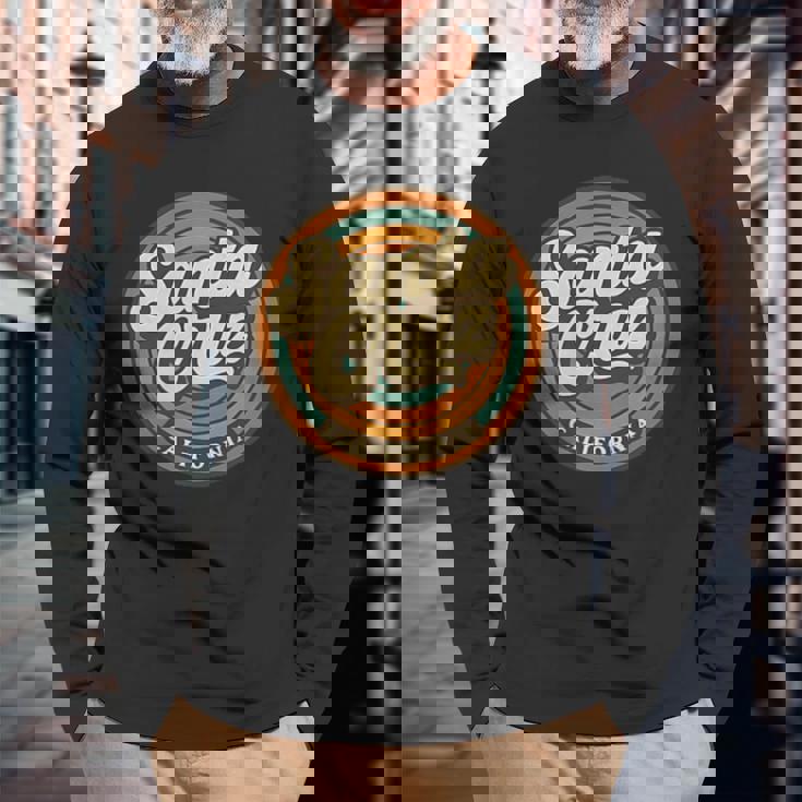 カリフォルニア州サンタクルーズ市 ビンテージレトロお土産 長袖Tシャツ 高齢者への贈り物