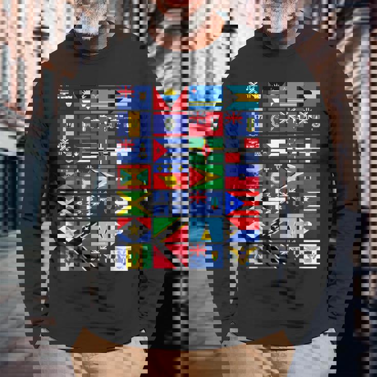 カリブ海国旗 ユニティプライド お土産 地理ギフト 長袖Tシャツ 高齢者への贈り物