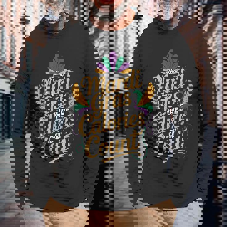 カロリーがカウントされないマルディグラ 長袖Tシャツ 高齢者への贈り物