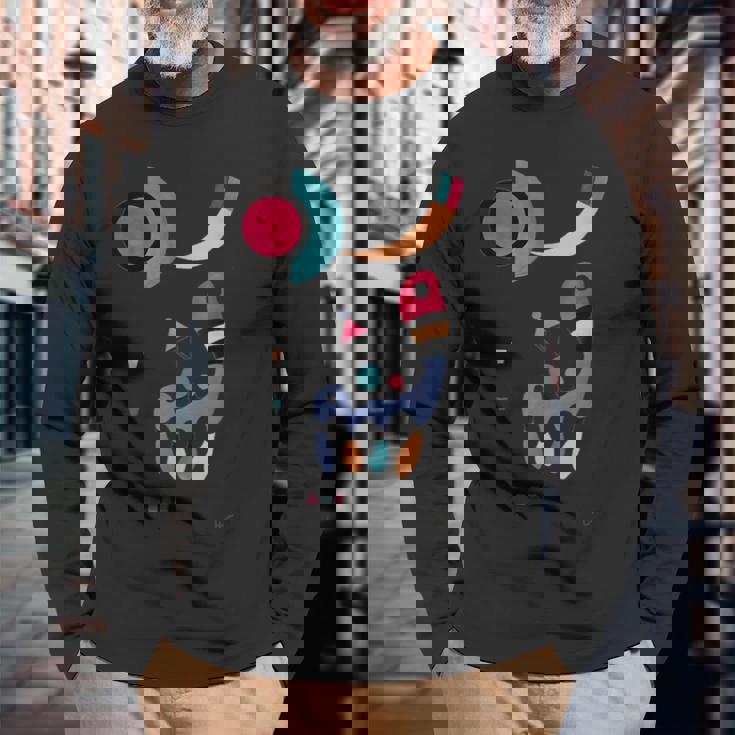 カンディンスキー・コンポジション・アートワーク 長袖Tシャツ 高齢者への贈り物