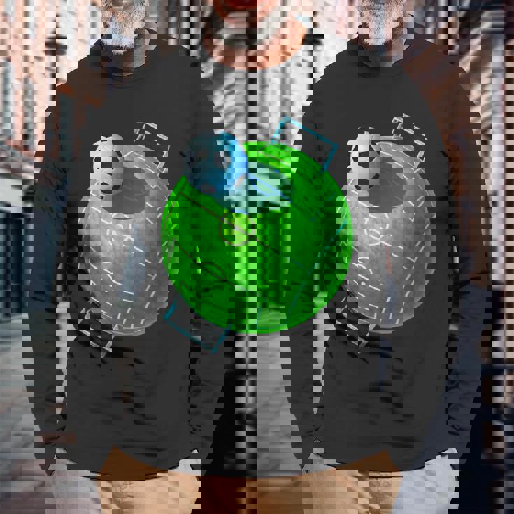 カーブ サッカーボール フィールドゴール サッカー選手 コーチ サッカーファン 長袖Tシャツ 高齢者への贈り物