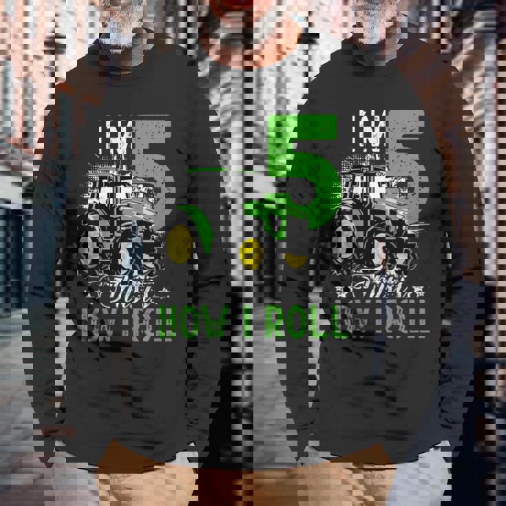 キッズ I Am 5 This Is How I Roll One Years Old Tractor 5歳の誕生日 長袖Tシャツ 高齢者への贈り物