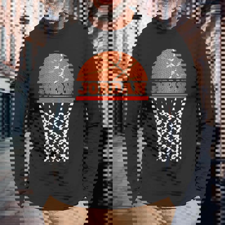 キッズ バスケットボールtシャツ ジョーダン カスタムネームギフト 男の子、若者向け 長袖Tシャツ 高齢者への贈り物