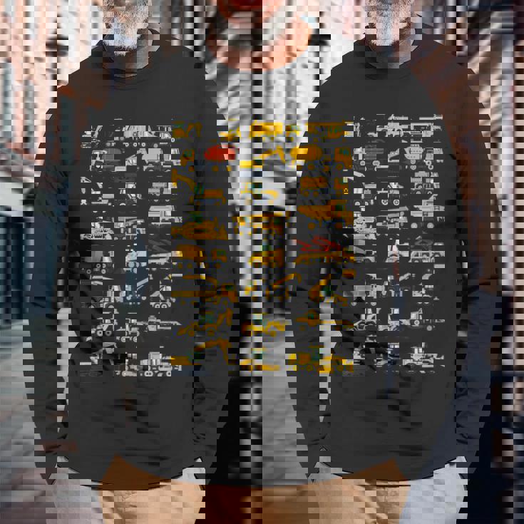 キッズ 建設車両 男の子 コンクリートミキサー クレーン 長袖Tシャツ 高齢者への贈り物