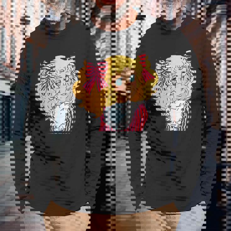 キャンディ キャンディ 日本 レトロ ヴィンテージ 80年代 アニメ 漫画 長袖Tシャツ 高齢者への贈り物