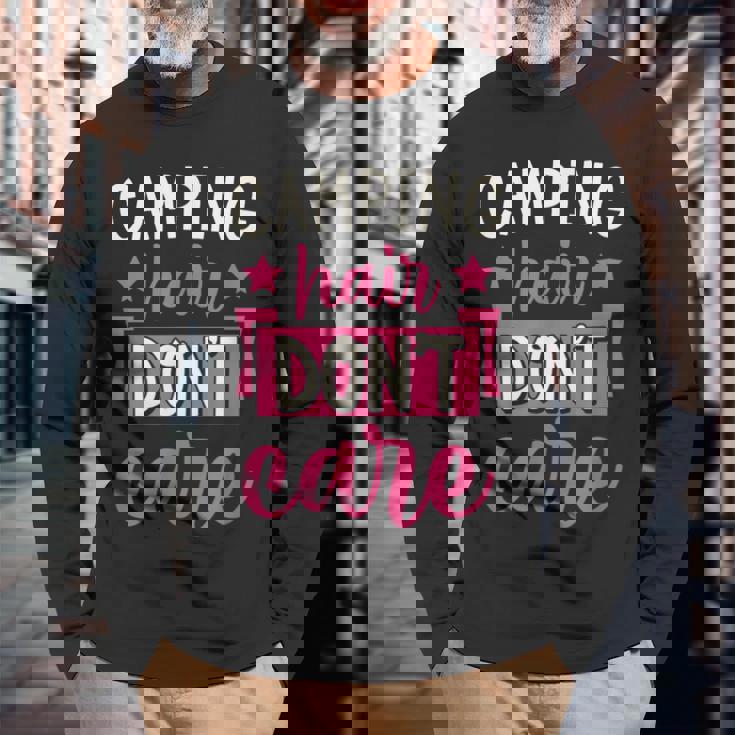 キャンピングヘア Don't Care 長袖Tシャツ 高齢者への贈り物