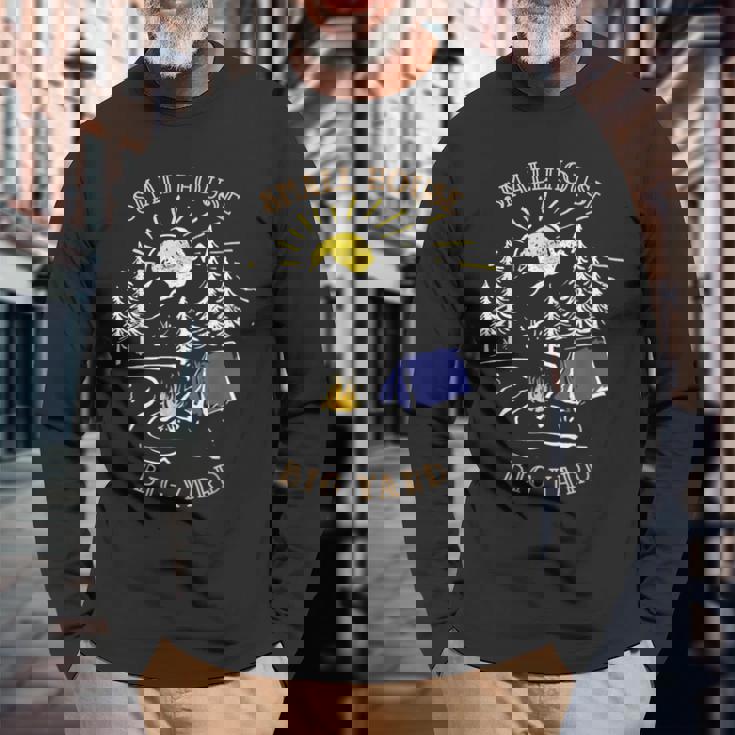 キャンプ スモールハウス ビッグヤード 山岳 キャンプファイヤー テント キャンプ 長袖Tシャツ 高齢者への贈り物