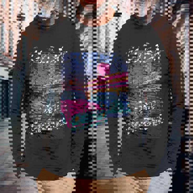 キューバ ハバナ キューバ 長袖Tシャツ 高齢者への贈り物