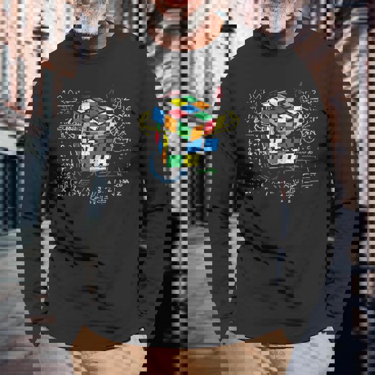 キューブマジック 数学方程式 長袖Tシャツ 高齢者への贈り物