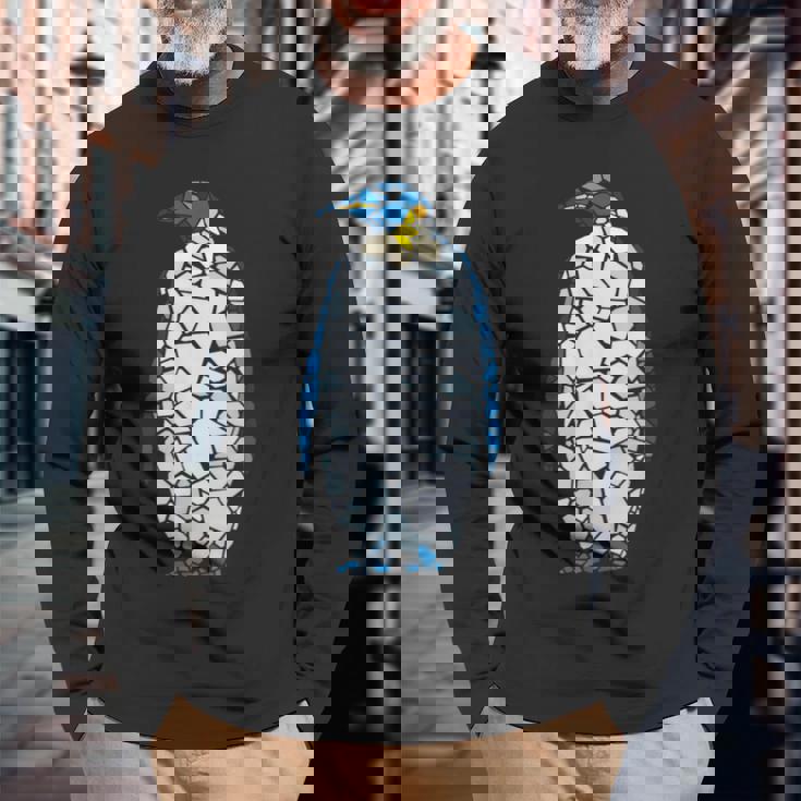 キングペンギン エンペラー ペンギン 海鳥 ペンギン 長袖Tシャツ 高齢者への贈り物