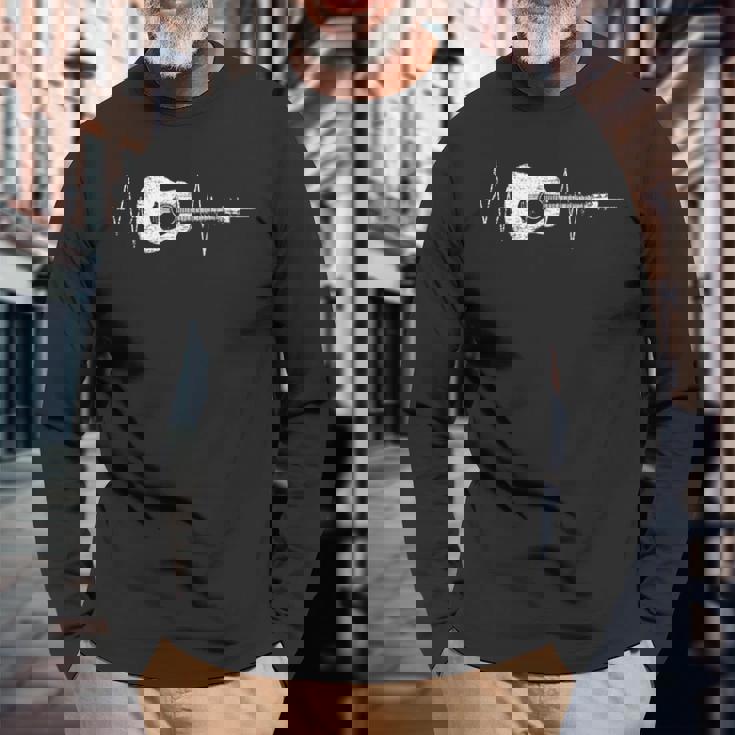 ギターハートビートギフト 長袖Tシャツ 高齢者への贈り物