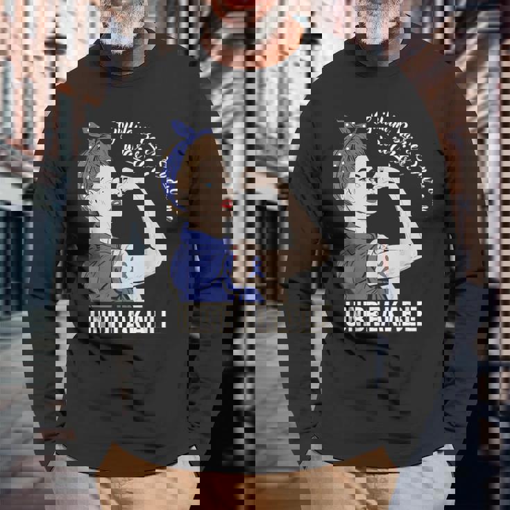 ギラン・バレー症候群啓発戦士 割れない彼女 長袖Tシャツ 高齢者への贈り物