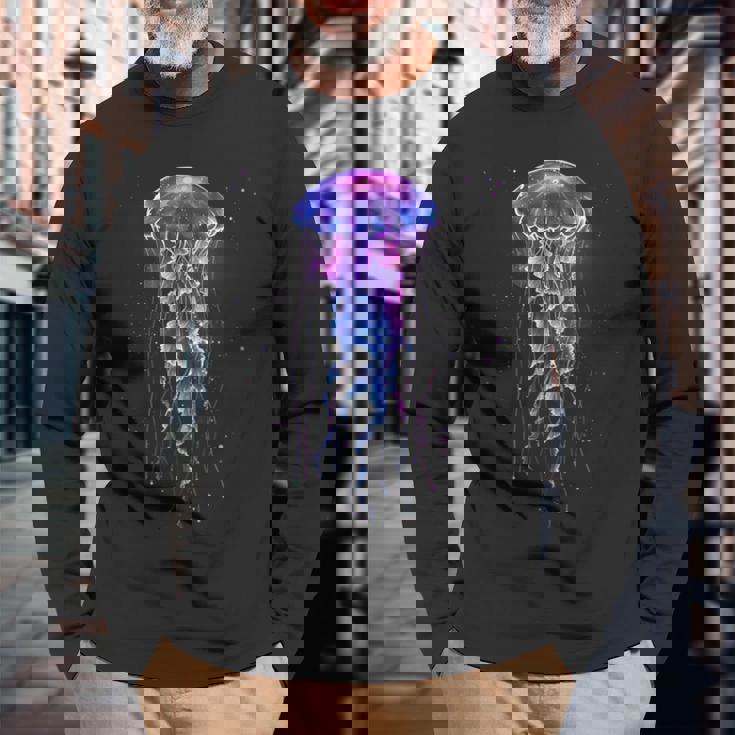 クラゲ 海 海洋 動物愛好家 海洋哺乳類 アートワーク 長袖Tシャツ 高齢者への贈り物