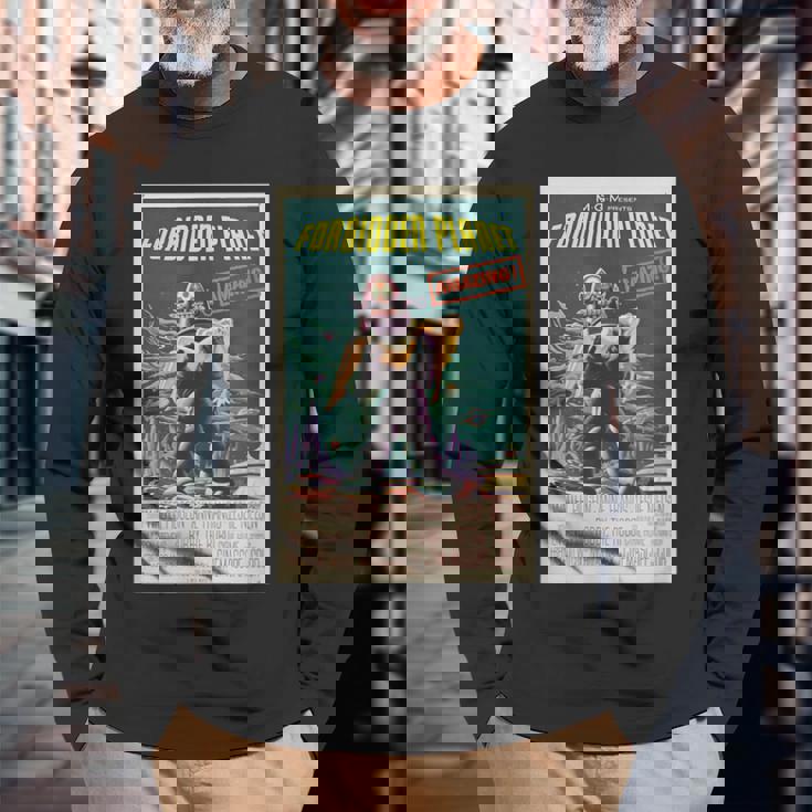 クラシックヴィンテージホラーレトロムービーポスターコレクターズtシャツ 長袖Tシャツ 高齢者への贈り物