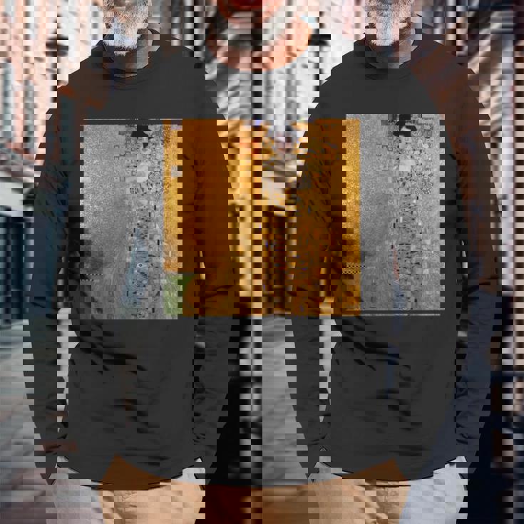 クリムトポートレートアート 長袖Tシャツ 高齢者への贈り物