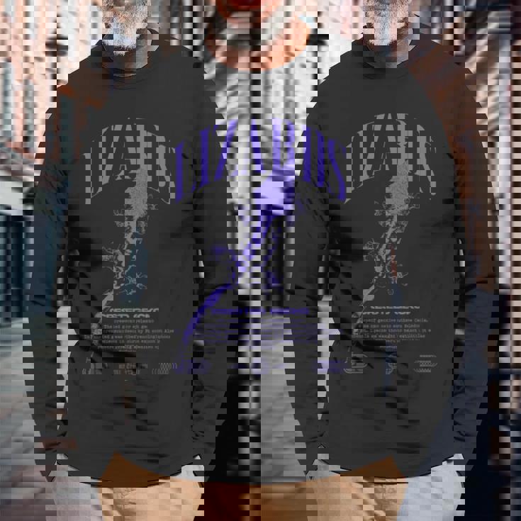 クレステッドゲッコー ストリートウェア トカゲ キーパー 長袖Tシャツ 高齢者への贈り物