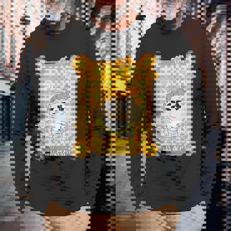 クレヨンしんちゃん ちょうちょとひまわり 長袖Tシャツ 高齢者への贈り物