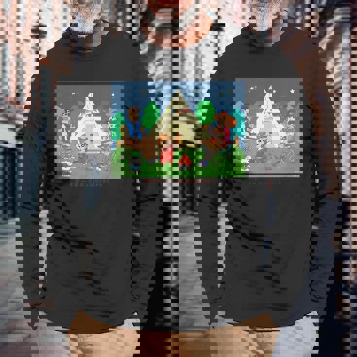 クレヨンしんちゃん 野原一家キャンプファイヤー 集合 長袖Tシャツ 高齢者への贈り物