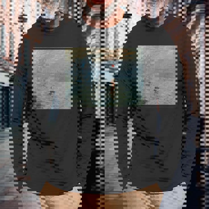 クロード・モネの印象、ソレイユ・レヴァント レトロtシャツ 長袖Tシャツ 高齢者への贈り物