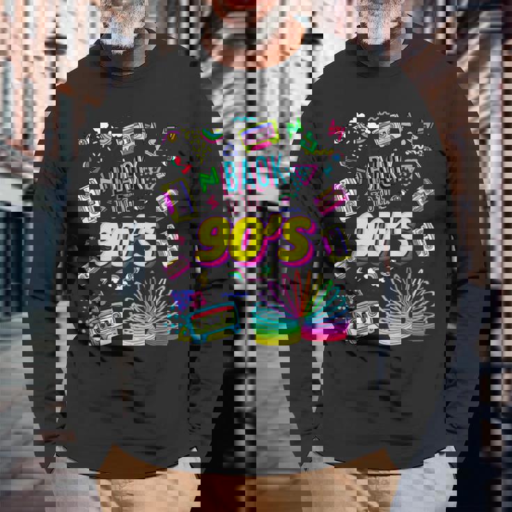 クールな90年代フォーエバー、ヴィンテージレトロバックトゥ90年代のグラフィックデザイン。 長袖Tシャツ 高齢者への贈り物