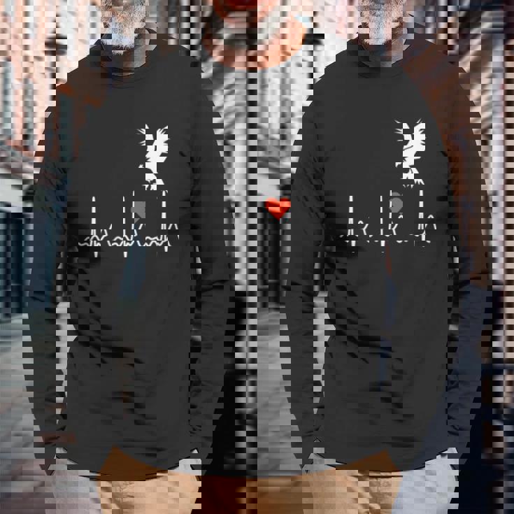 クールなアメリカンイーグル Usa ハートビート 素晴らしいギフト メンズ レディース キッズ 長袖Tシャツ 高齢者への贈り物