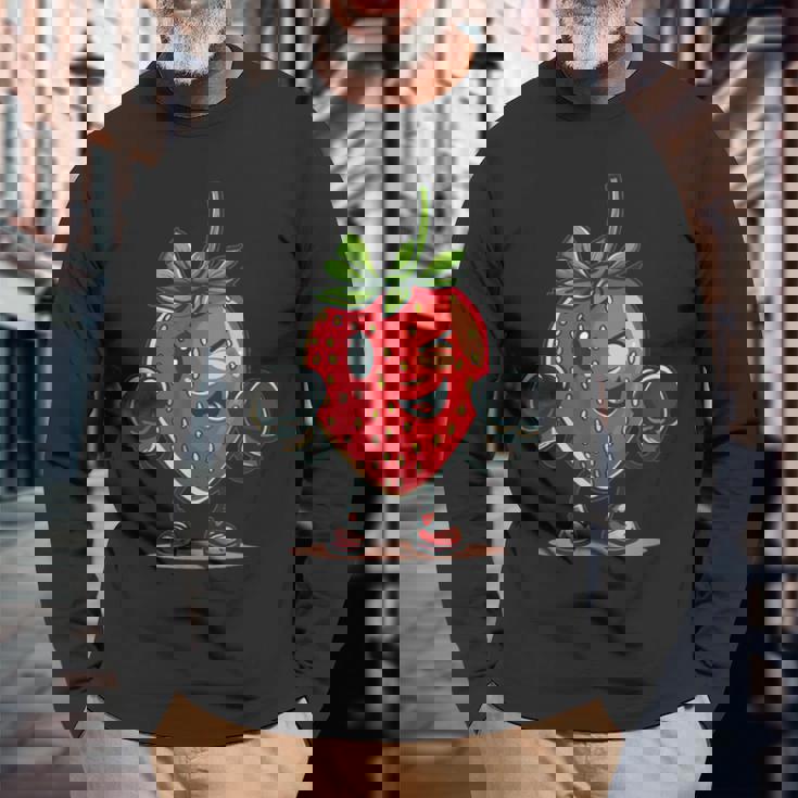 クールなボクシングストロベリーコスチューム。 長袖Tシャツ 高齢者への贈り物