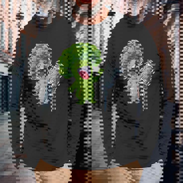 クールブロッコリー ベジタリアン ビーガン ベジタブルフード メンズ レディース 長袖Tシャツ 高齢者への贈り物