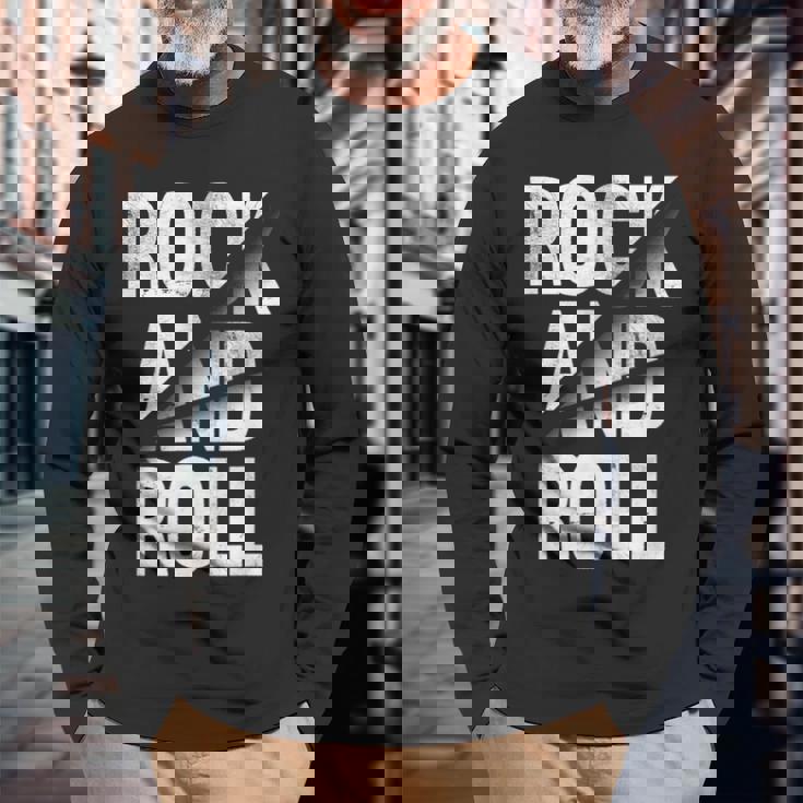 クールヴィンテージロックンロールtシャツ ブラック ミュージックロックンロール 長袖Tシャツ 高齢者への贈り物