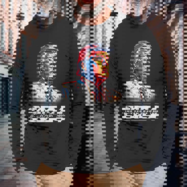 クール大統領ドナルド・トランプ 2024 長袖Tシャツ 高齢者への贈り物