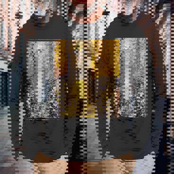 グスタフ・クリムト パラスアテナ アートデザイン 長袖Tシャツ 高齢者への贈り物