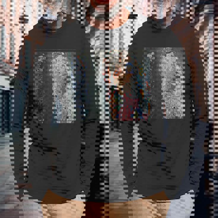 グスタフ・クリムトによる死と生1916 長袖Tシャツ 高齢者への贈り物