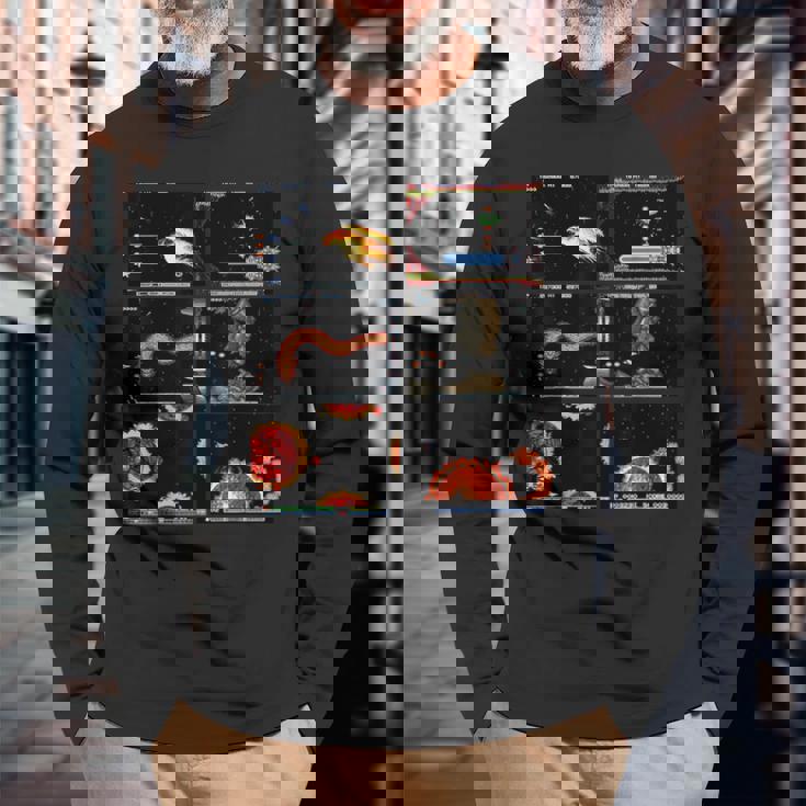 グラディウス タンクドレス スクリーンショット ボス レトロ ゲーマー 宇宙戦 長袖Tシャツ 高齢者への贈り物