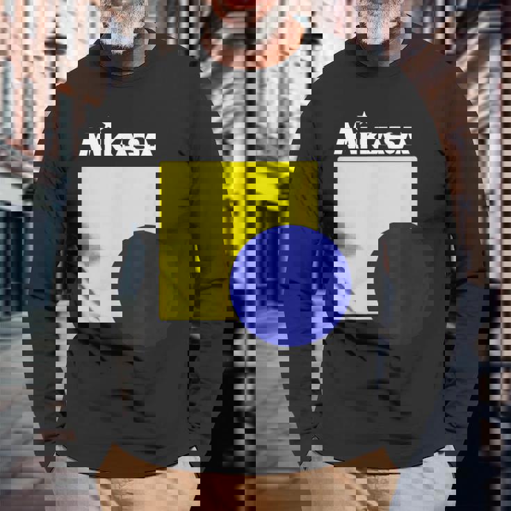 グラフィック＆ロゴ Wh バレーボール 長袖Tシャツ 高齢者への贈り物