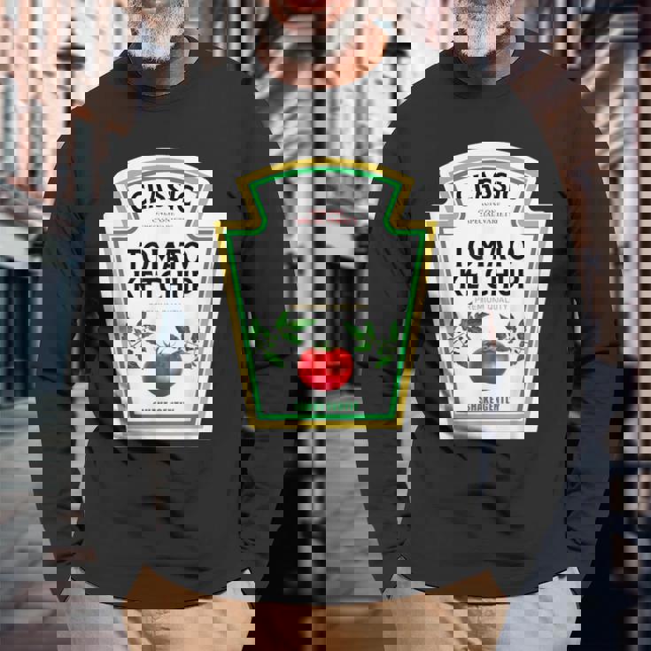 ケチャップ ハロウィン 2024 コスチューム マスタード 調味料 長袖Tシャツ 高齢者への贈り物