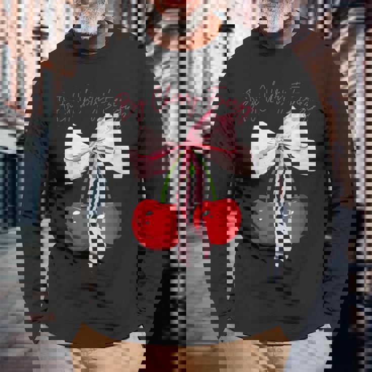 コケット さくらんぼのリボン ビッグチェリー エネルギー キュート コケット 長袖Tシャツ 高齢者への贈り物